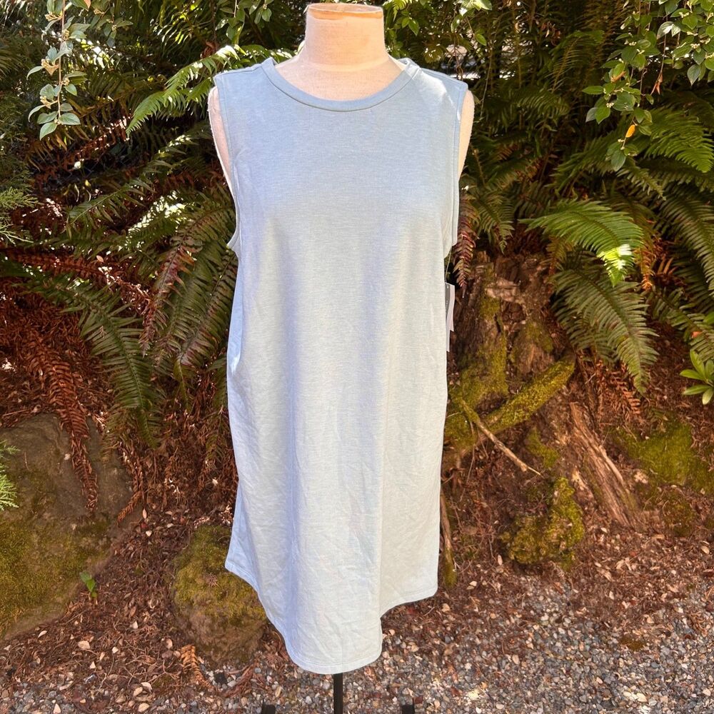 Peace & Pearls Sleeveless sheath Dress XL blue Soft Fleece comfort